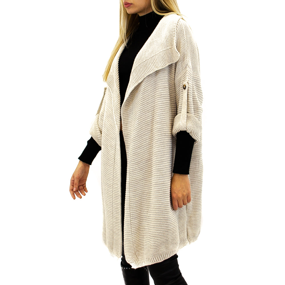 CARDIGAN DONNA F/W LUNGO IN LANA CON MANICA 3/4 - Chic&Pop - Abbigliamento ed accessori Donna